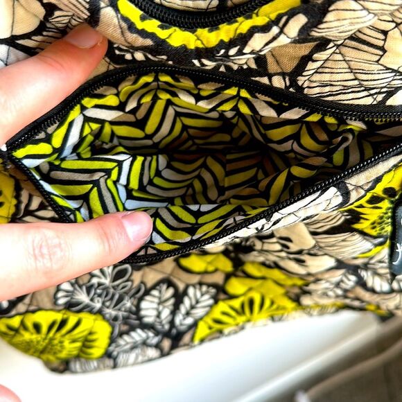 Vera Bradley Hipster Citron Floral Crossbody Purse with Wallet - Picture 3 of 12